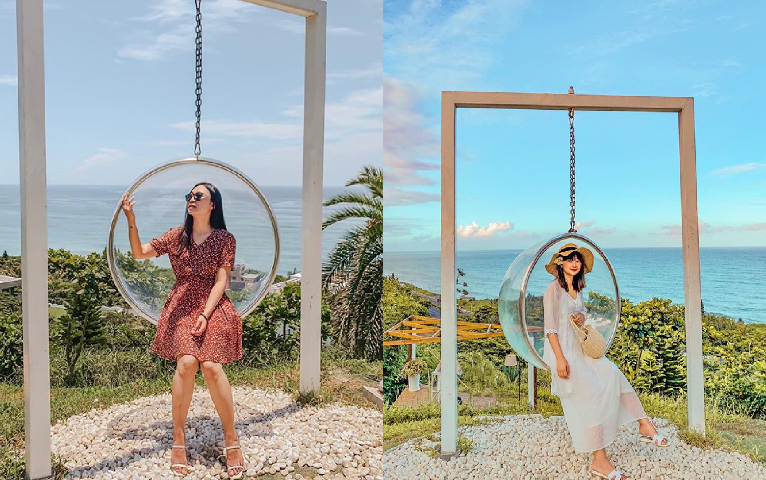 山度空間:在山度空間裡可以看到美麗的風景,而且平日入園不需要門票,可以自由參觀。園區還有最吸引人的透明泡泡球盪鞦韆,坐在上面可以看到美麗的海景, 但要注意鞦韆只能拍照用不能搖晃呦~園區還提供下午茶,享受下午茶搭配著風景超浪漫的!!