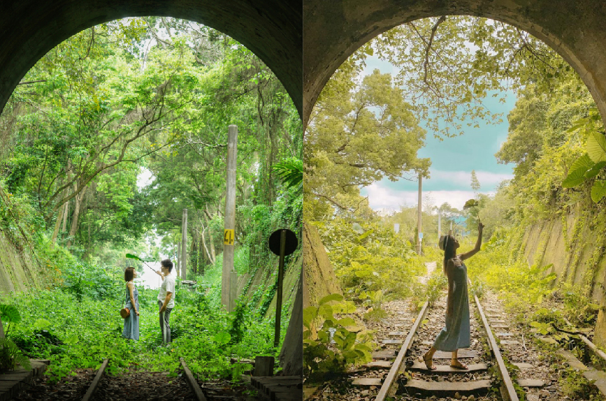 后里圳磚橋八號隧道：台中小秘境八號隧道已經有百年的歷史了，全長有518.6公尺，仿佛像是宮崎駿電影神隱少女中動畫裡的場景， 過了隧道後就像是到了另一個時空，吸引許多遊客前來拍照，成為了IG熱門打卡景點，讓我們一起一秒通往神隱少女！！