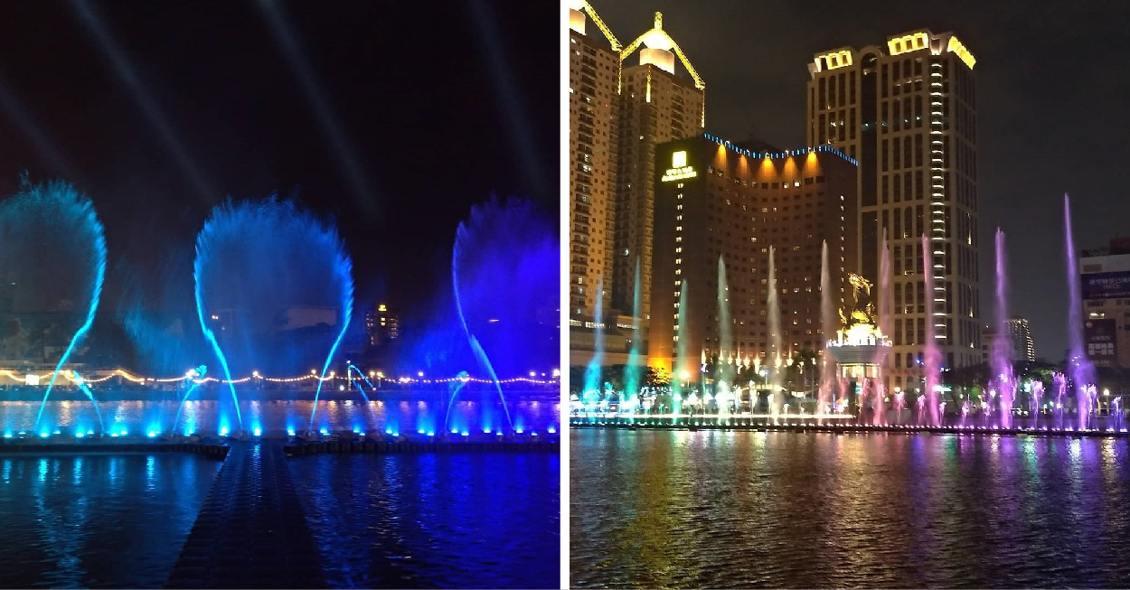 高雄愛河水舞季:想觀賞水舞秀不用跑去國外,現在在高雄愛河聖誕節開始一直到明年的03/23有精彩的水舞秀表演可以看,為期三個月的時間可以欣賞呢! 水舞秀長達20米高的水柱有亮麗的彩色燈光還有搭配音效一次滿足視覺與聽覺的享受,水舞秀總共有492個噴頭,總長度達120公尺, 最近高雄還有追光季的活動,可以欣賞完追光季再到愛河看水舞秀。