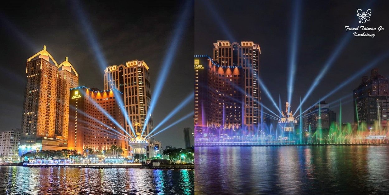 高雄愛河水舞季:想觀賞水舞秀不用跑去國外,現在在高雄愛河聖誕節開始一直到明年的03/23有精彩的水舞秀表演可以看,為期三個月的時間可以欣賞呢! 水舞秀長達20米高的水柱有亮麗的彩色燈光還有搭配音效一次滿足視覺與聽覺的享受,水舞秀總共有492個噴頭,總長度達120公尺, 最近高雄還有追光季的活動,可以欣賞完追光季再到愛河看水舞秀。