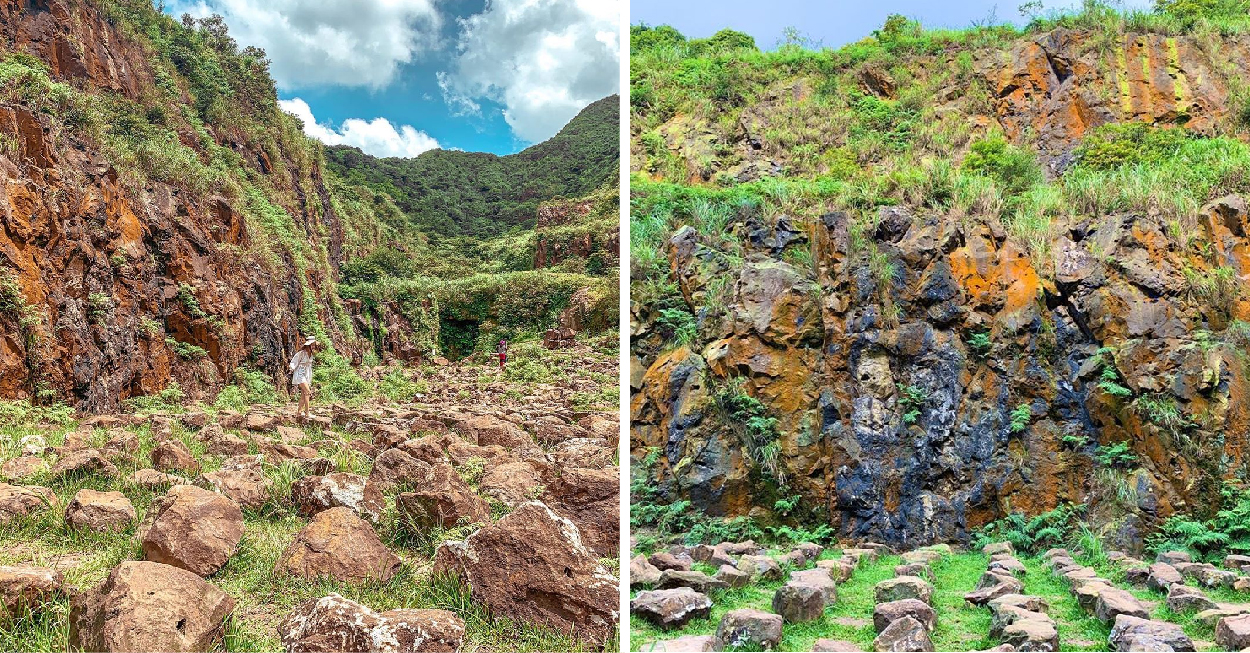 新北金瓜石地質公園(本山礦場)：金瓜石地質公園位於新北市瑞芳區九份與金瓜石交界的公路上，在金瓜地質公園裡的本山礦場有壯觀的石頭鎮， 這裡為金瓜石最早發現黃金礦脈的地方，是一處露天開採的礦區位置就在黃金神社的上方，這座山非常特別形狀像南瓜，因此被稱為金瓜山。